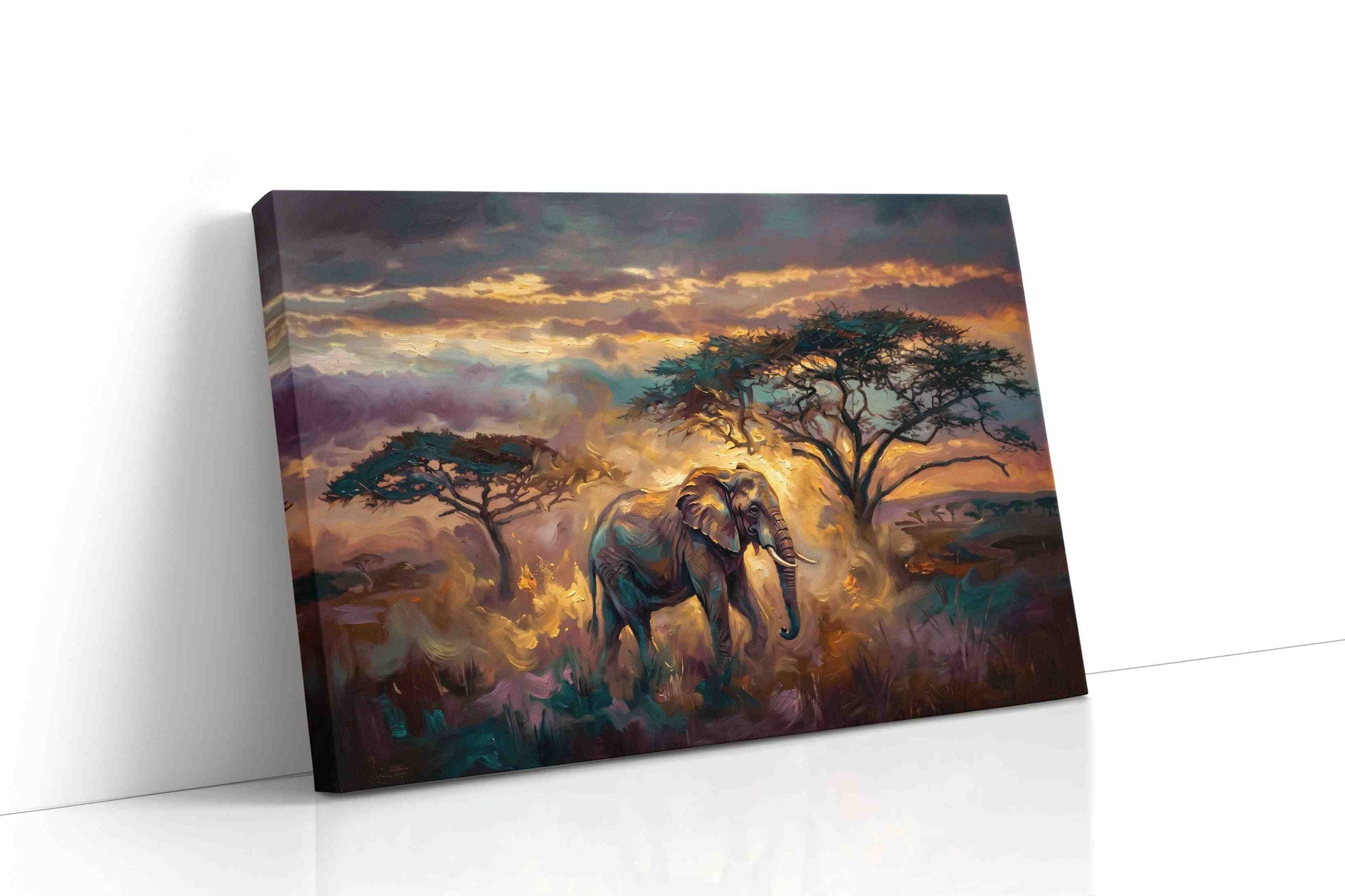 Celestial Serengeti Stroll animals canvas print, gallery-wrapped, ready to hang