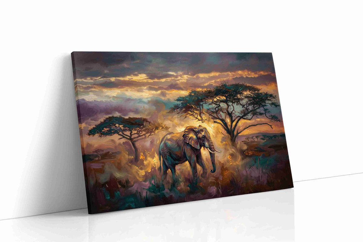 Celestial Serengeti Stroll animals canvas print gallery-wrapped landscape canvas studio shot