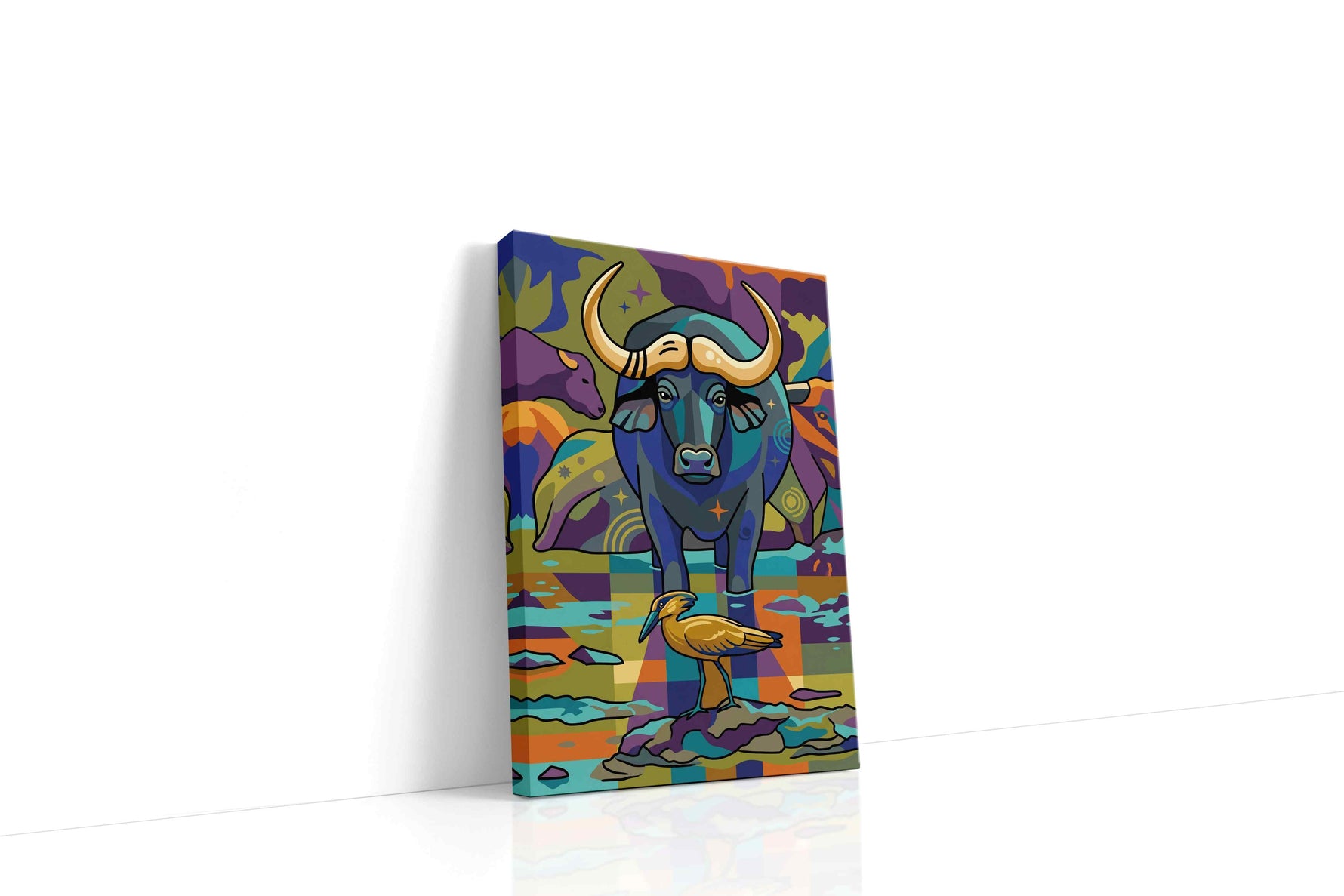Cosmic Wilderness Harmony animals canvas print gallery-wrapped portrait canvas studio shot