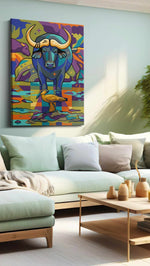 Cosmic Wilderness Harmony (Animals) - Animal Wall Art, Wildlife Canvas Print, Animal Lover Decor in a hung canvas mockup