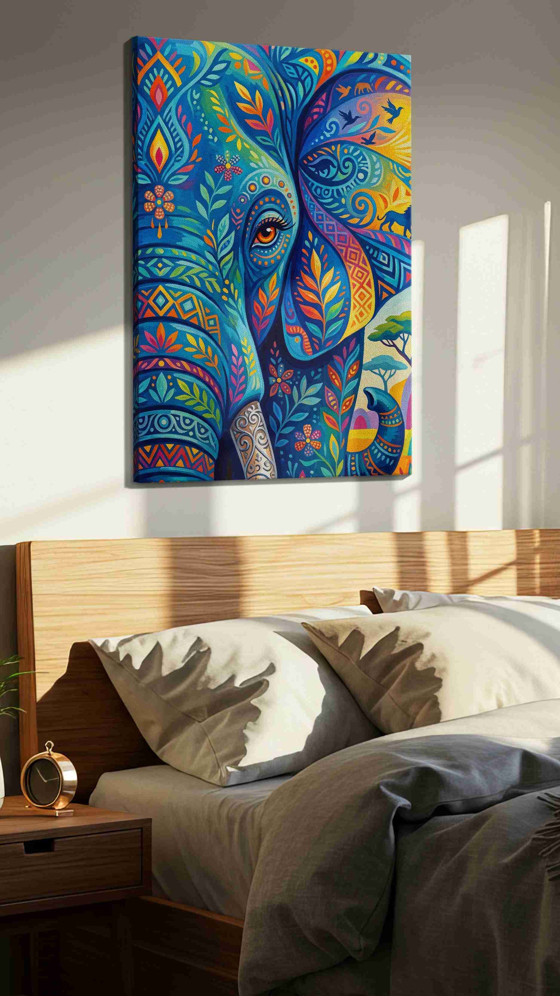 Elephant Dreams in Technicolor (Animals) - Animal Wall Art, Wildlife Canvas Print, Animal Lover Decor