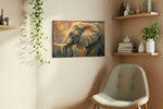 Majestic Elephantscape (Animals) - Animal Wall Art, Wildlife Canvas Print, Animal Lover Decor styled in a living room
