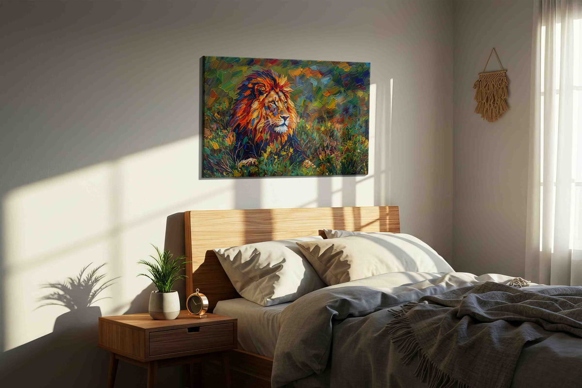 Majestic Solitude in the Wild animals canvas print, displayed in a bedroom