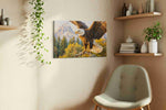 Majestic Winged Guardian birds canvas print, displayed in a living room