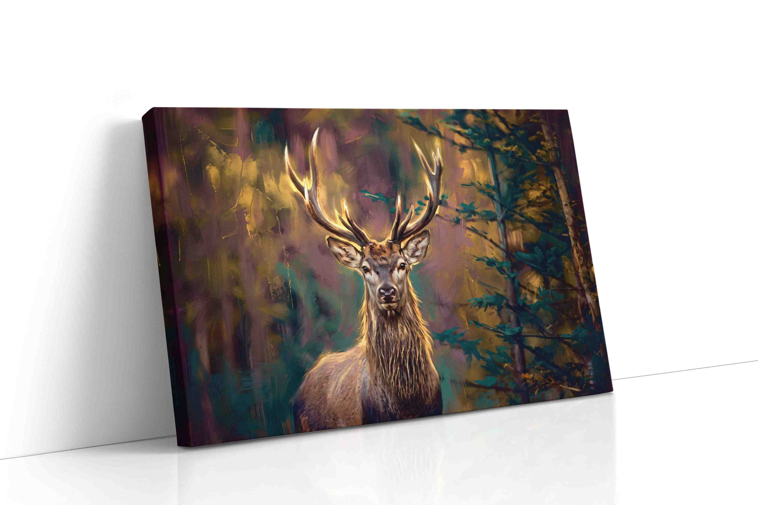 Majestic Woodland Gaze animals canvas print, gallery-wrapped, ready to hang