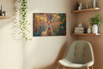 Majestic Woodland Gaze animals canvas print, displayed in a living room