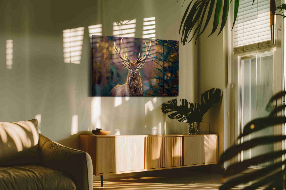 Majestic Woodland Gaze animals canvas print, on wall, lifestyle preview