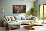 Majestic Woodland Gaze animals canvas print, hanging on wall