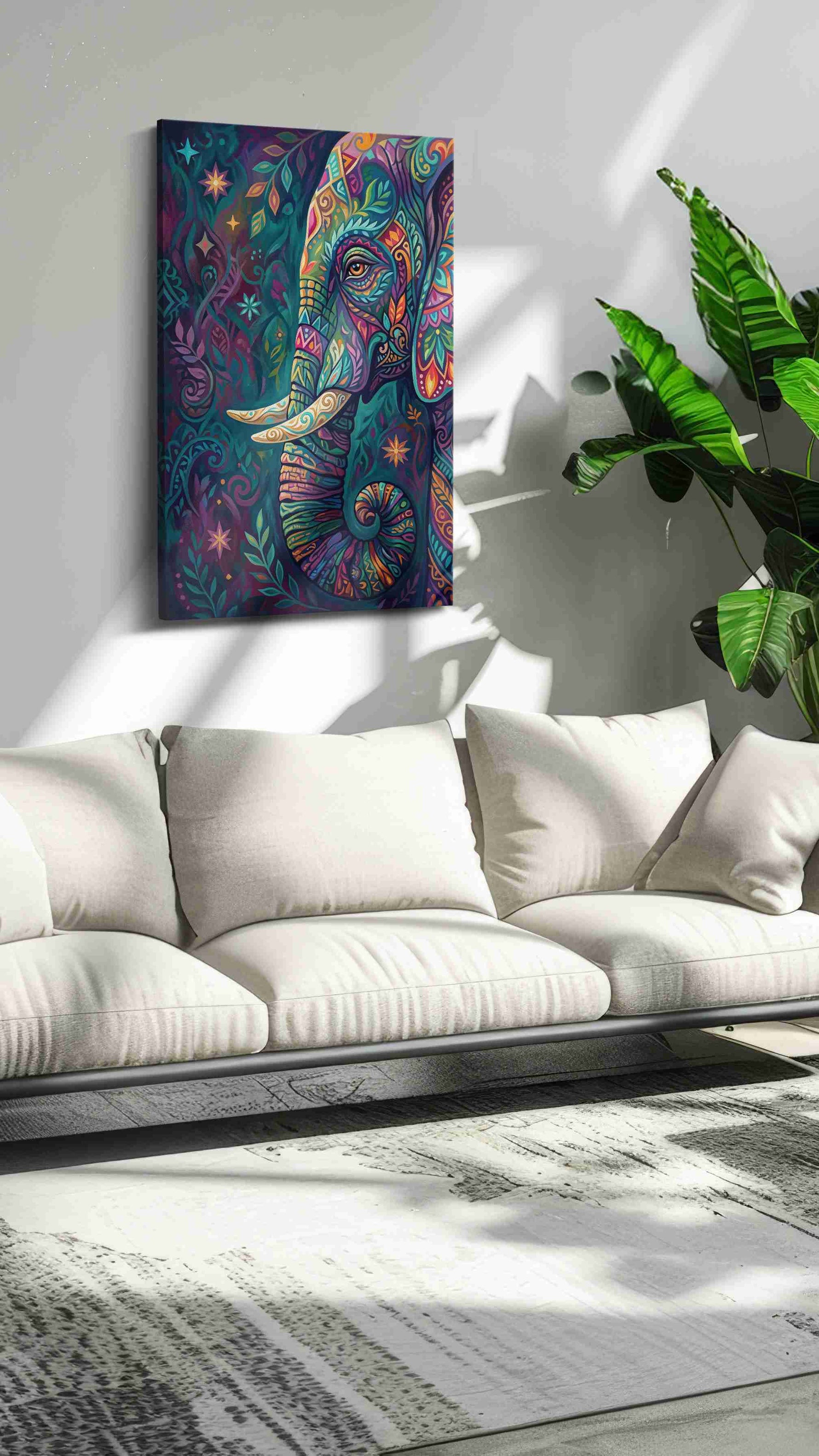 Mystical Elephant Dreams animals canvas print, on wall, lifestyle preview