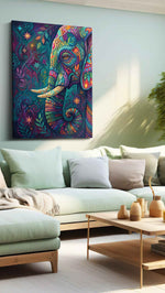 Mystical Elephant Dreams (Animals) - Animal Wall Art, Wildlife Canvas Print, Animal Lover Decor in a hung canvas mockup