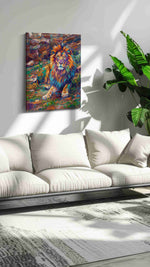 Regal Vibrance animals canvas print in a modern interior mockup