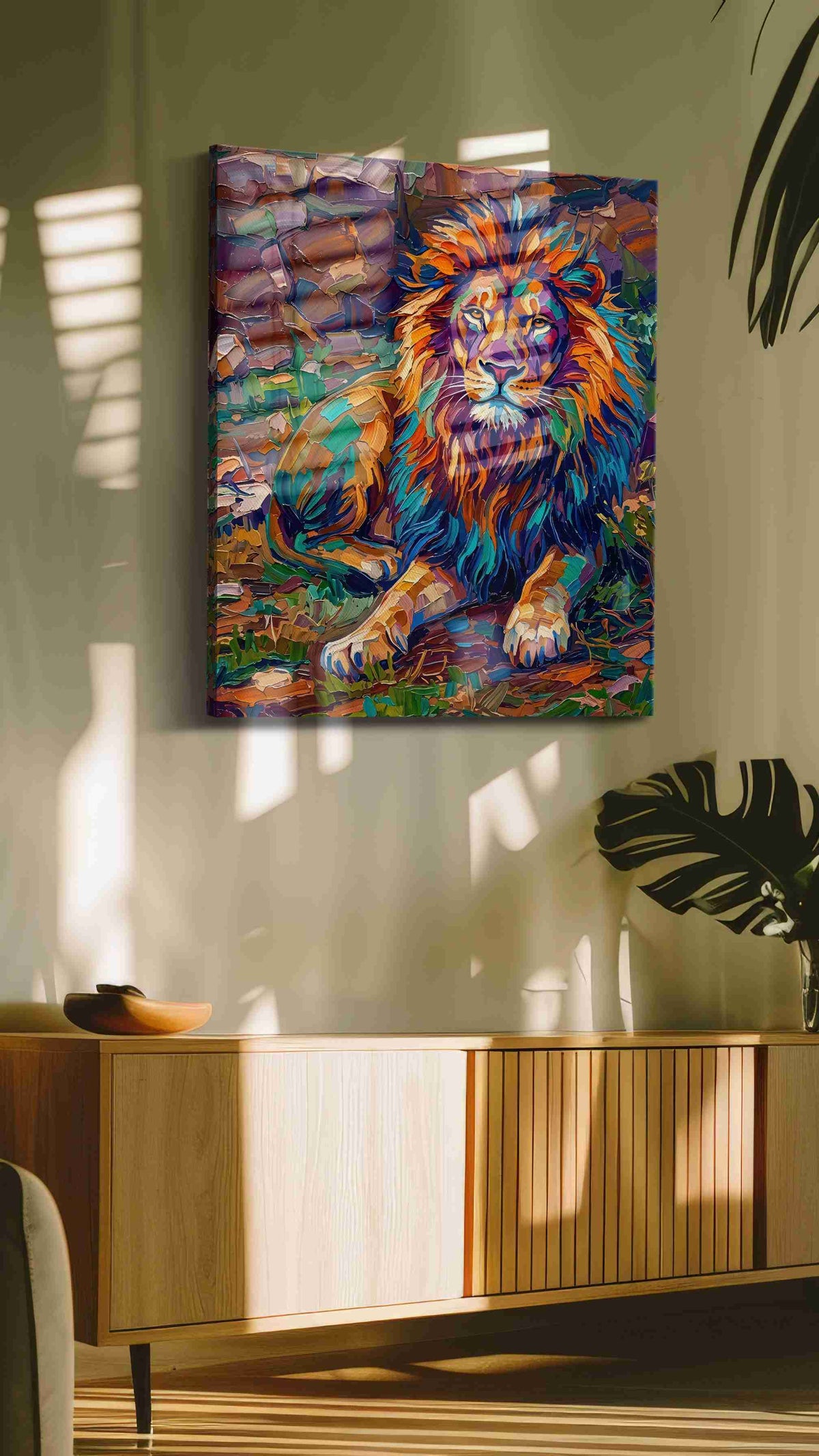 Regal Vibrance animals canvas print, on wall, lifestyle preview
