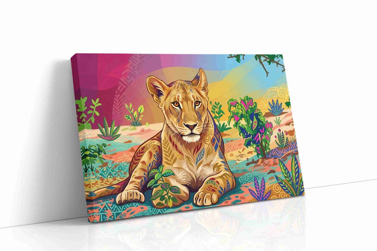 Savanna Serenade animals canvas print gallery-wrapped landscape canvas studio shot