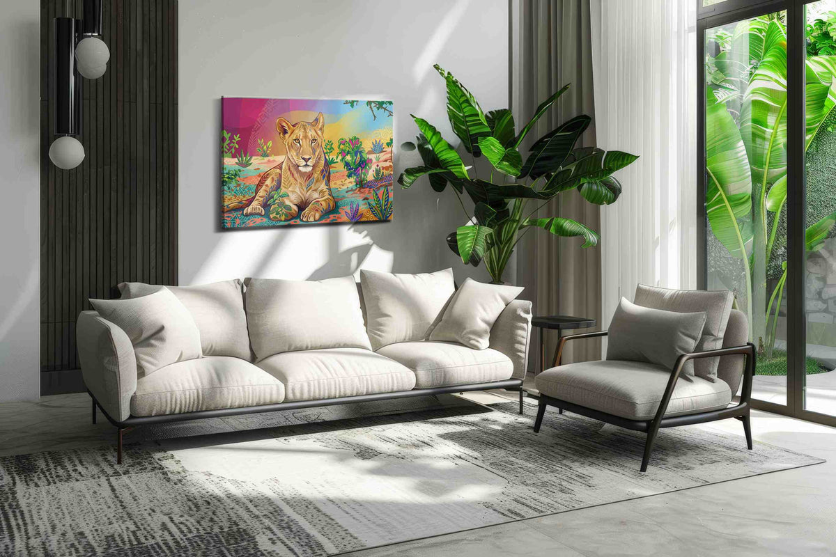 Savanna Serenade animals canvas print, on wall, lifestyle preview