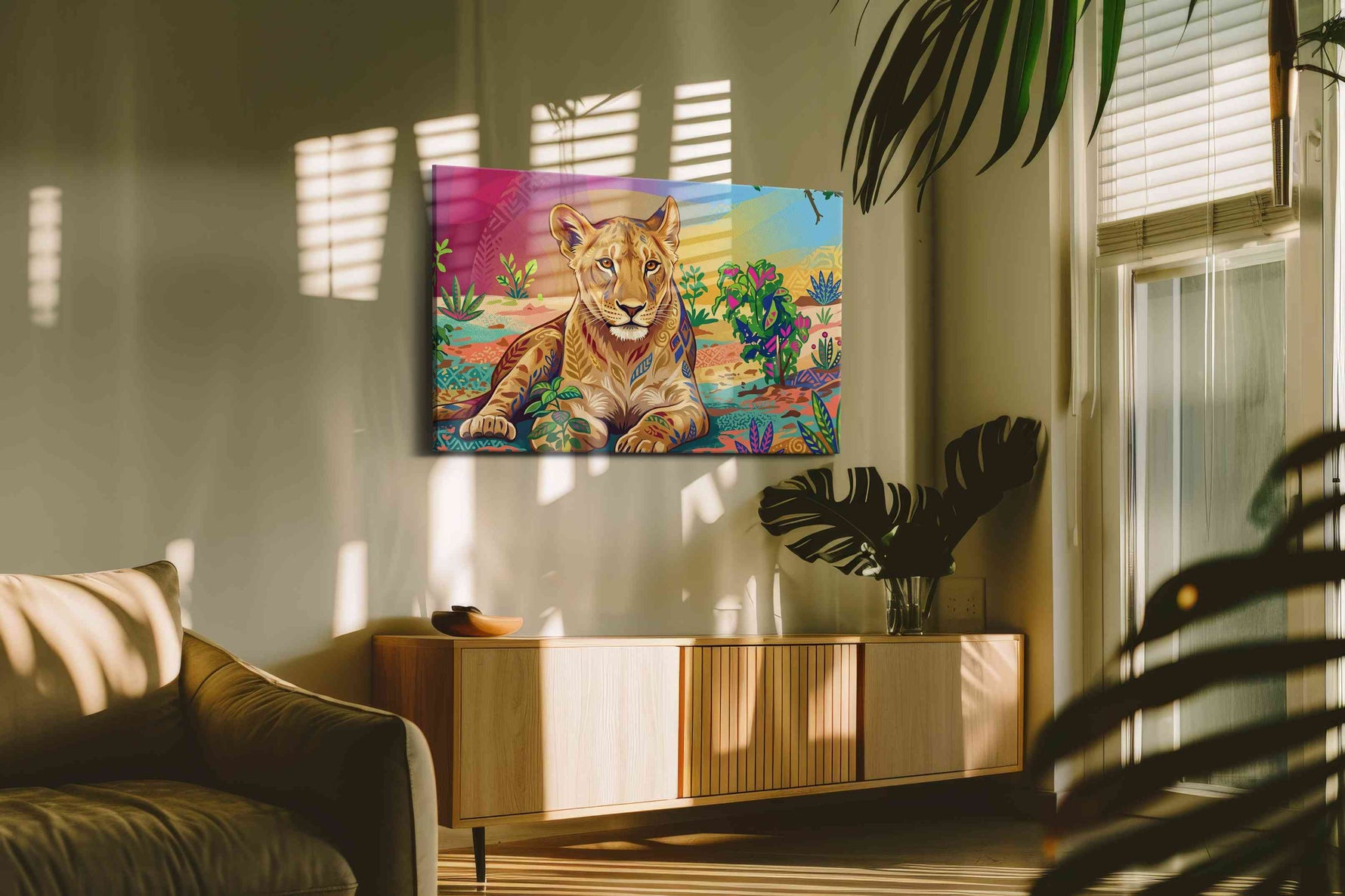Savanna Serenade (Animals) - Animal Wall Art, Wildlife Canvas Print, Animal Lover Decor in a contemporary interior mockup