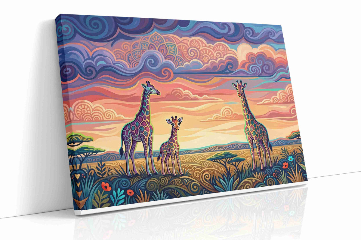 Serenade of the Savanna animals canvas print, gallery-wrapped, ready to hang