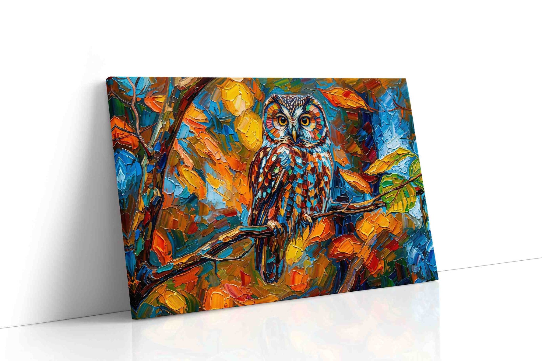 Vibrant Autumn Sentinel animals canvas print, gallery-wrapped, ready to hang