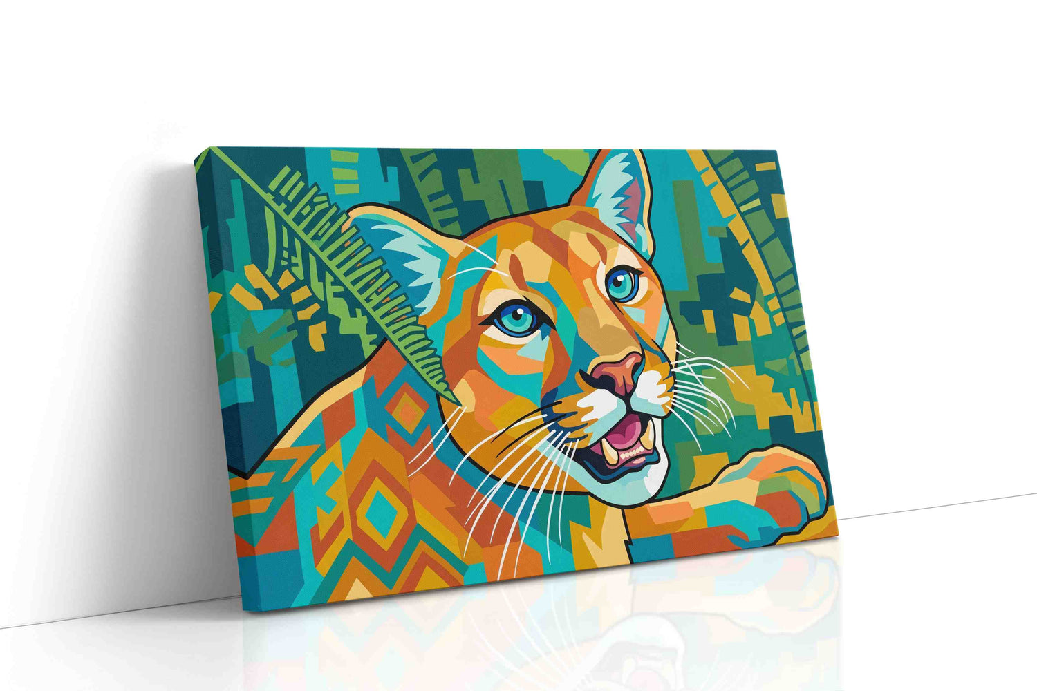 Vibrant Jungle Majesty animals canvas print, gallery-wrapped, ready to hang