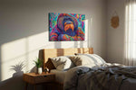 Vibrant Jungle Majesty II animals canvas print, displayed in a bedroom
