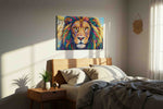 Vibrant Majesty II animals canvas print, displayed in a bedroom
