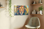 Vibrant Majesty II animals canvas print in a living room scene