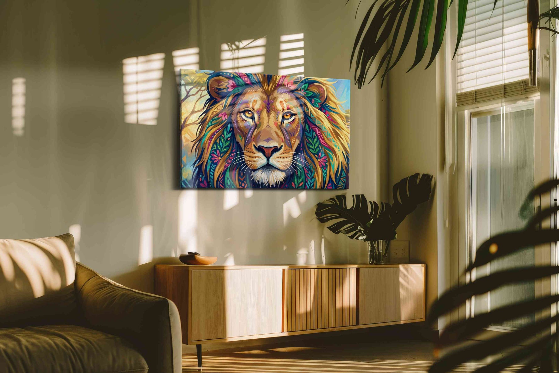 Vibrant Majesty II animals canvas print, on wall, lifestyle preview