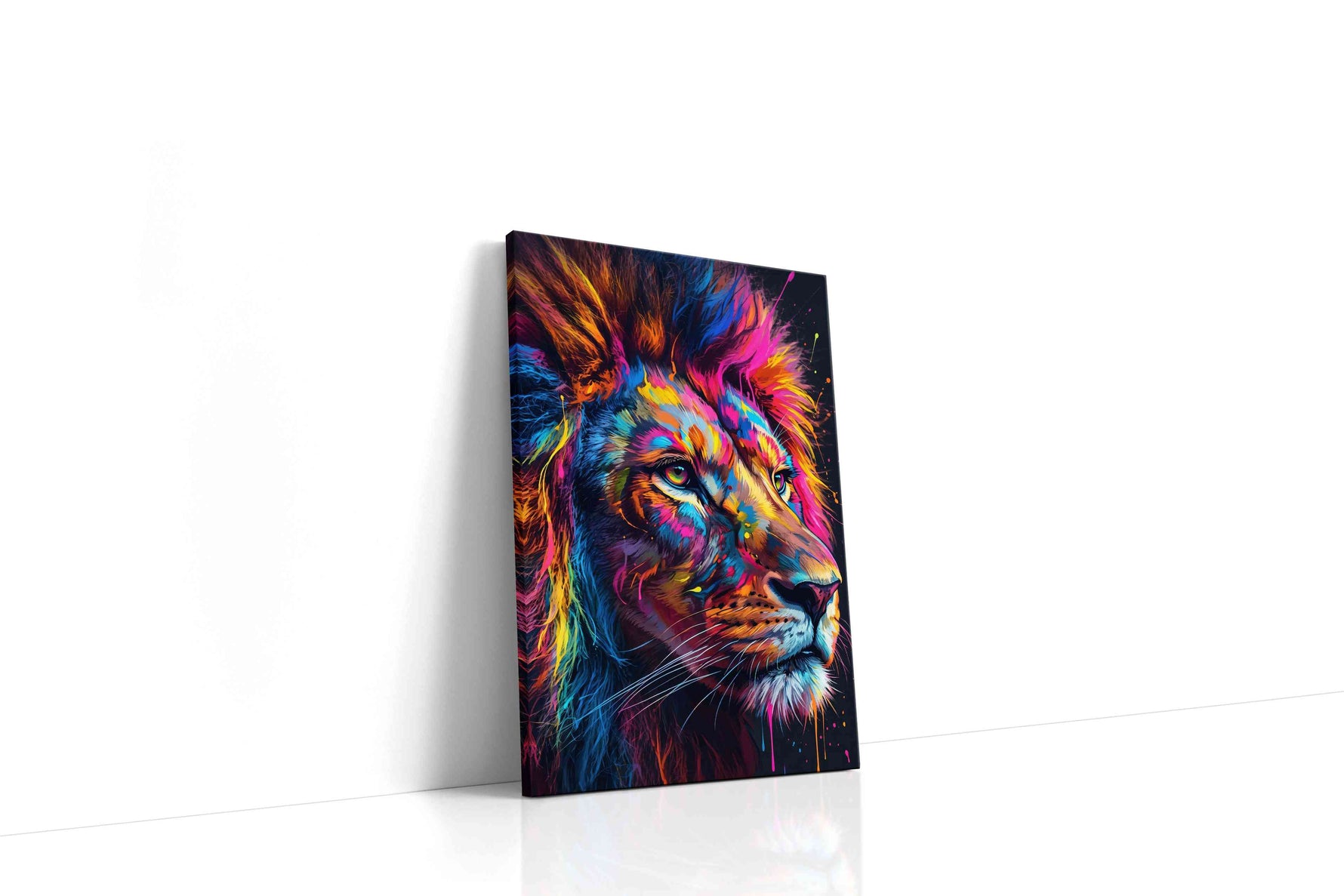Vibrant Majesty IV cats canvas print, gallery-wrapped, ready to hang