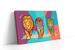 Vibrant Regal Trio animals canvas print gallery-wrapped landscape canvas studio shot