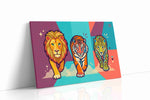 Vibrant Regal Trio animals canvas print, gallery-wrapped, ready to hang