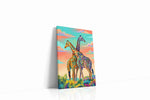Whimsical Giraffe Serenade animals canvas print gallery-wrapped portrait canvas studio shot