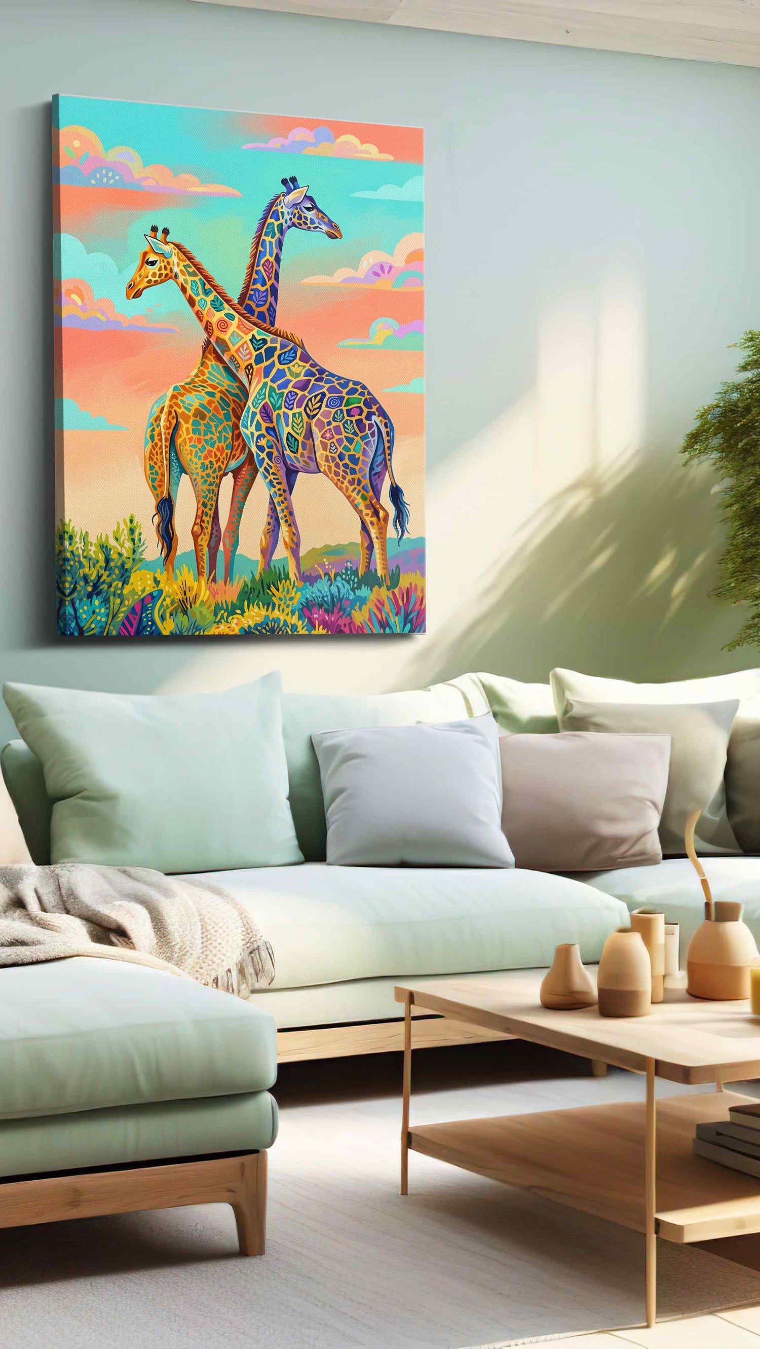 Whimsical Giraffe Serenade (Animals) - Animal Wall Art, Wildlife Canvas Print, Animal Lover Decor