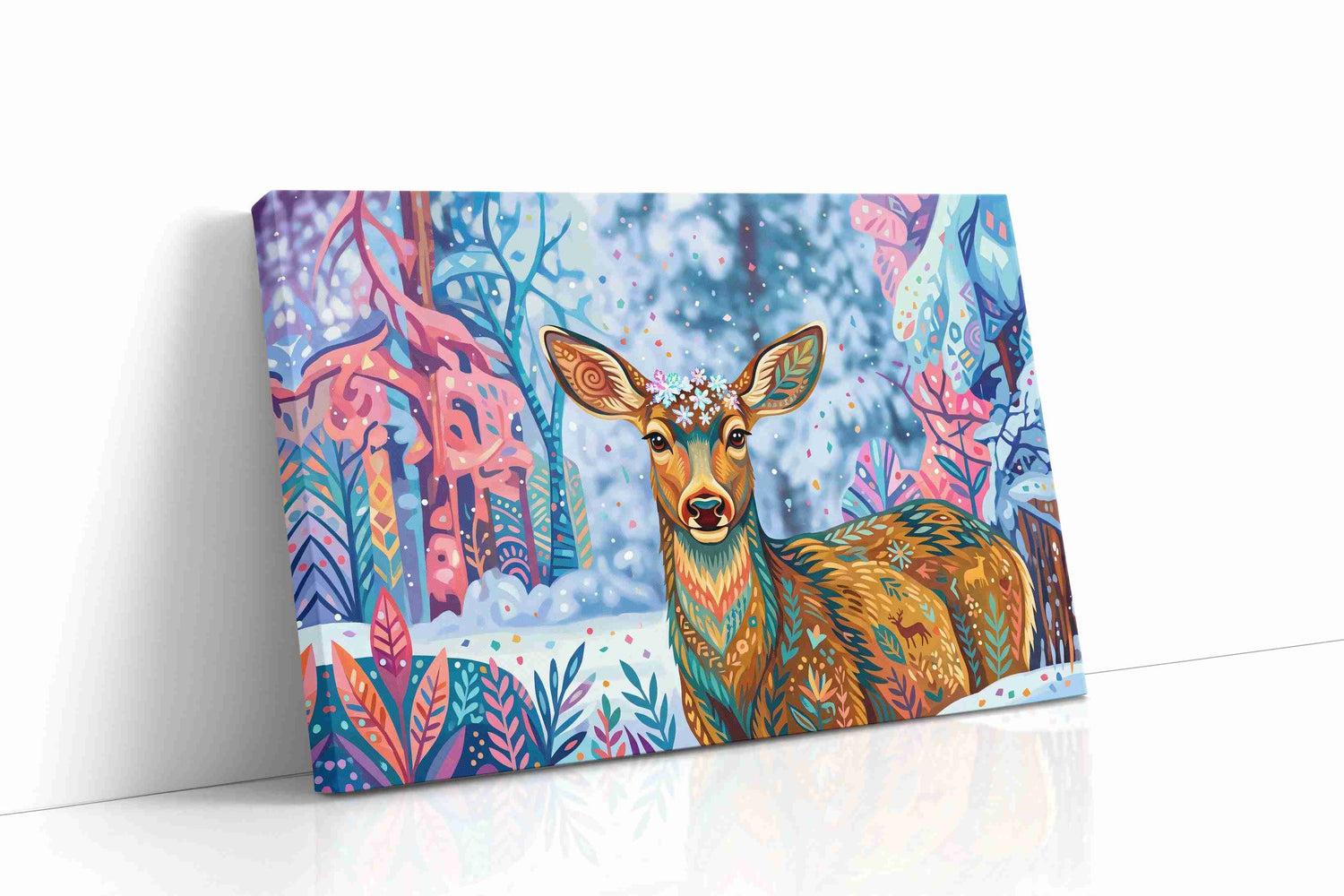 Whimsical Woodland Grace animals canvas print, gallery-wrapped, ready to hang