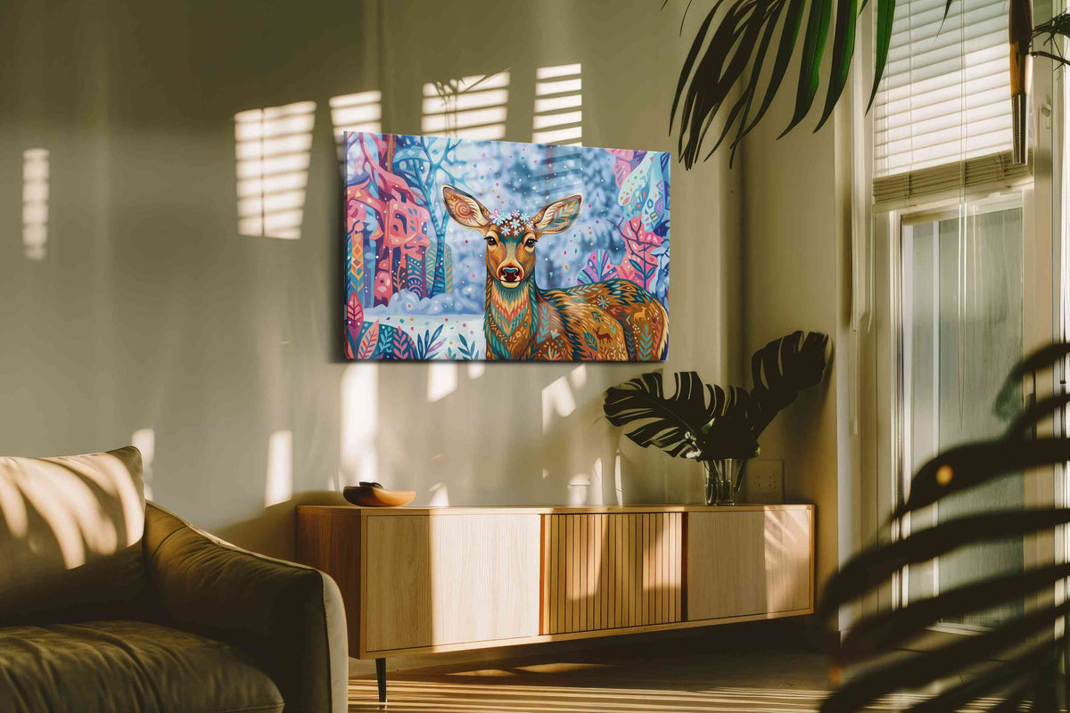 Whimsical Woodland Grace (Animals) - Animal Wall Art, Wildlife Canvas Print, Animal Lover Decor in a hung canvas mockup