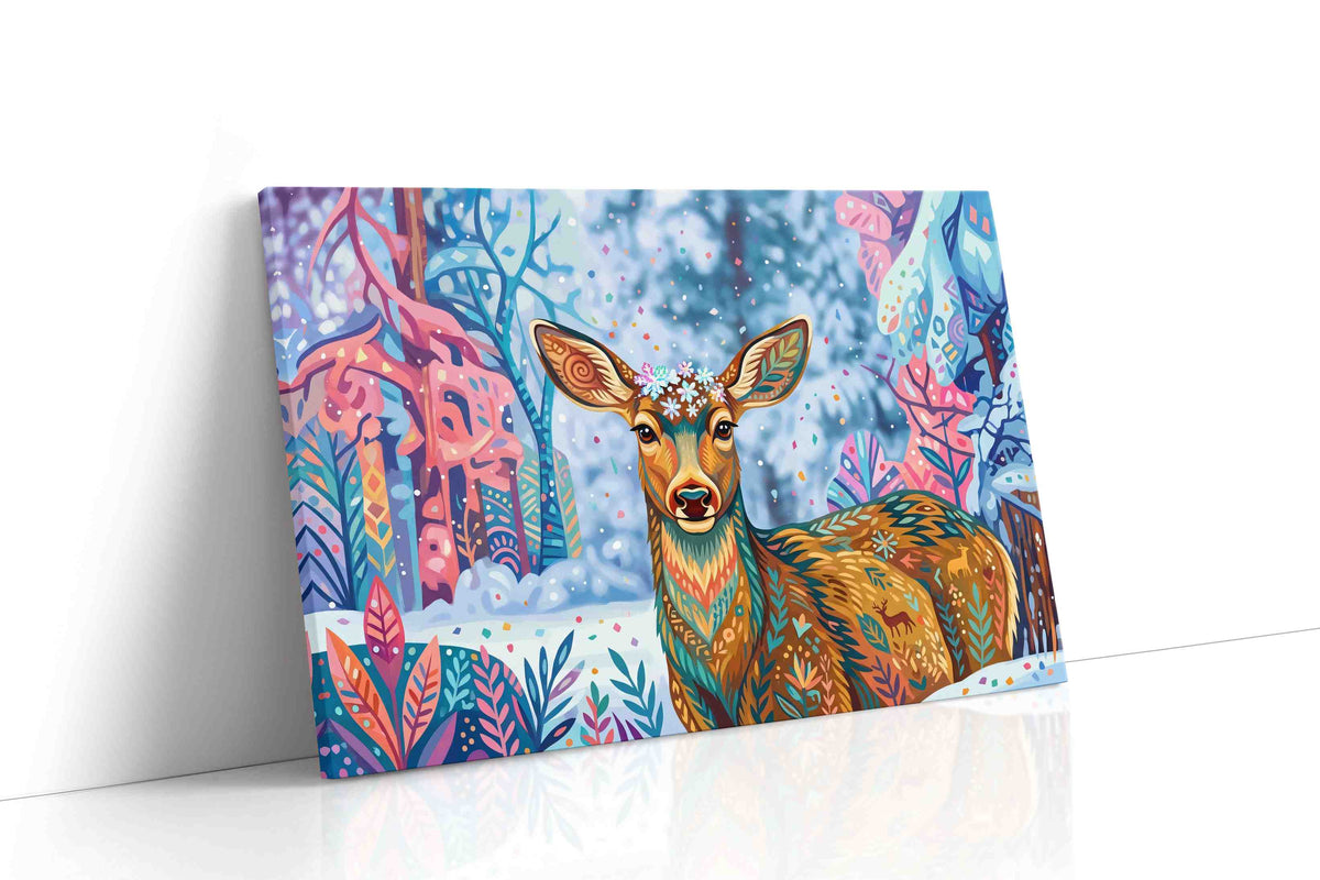 Whimsical Woodland Grace animals canvas print gallery-wrapped landscape canvas studio shot