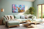 Whimsical Woodland Grace animals canvas print, hanging on wall