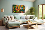 Autumn Symphony leaves canvas print, hanging on wall