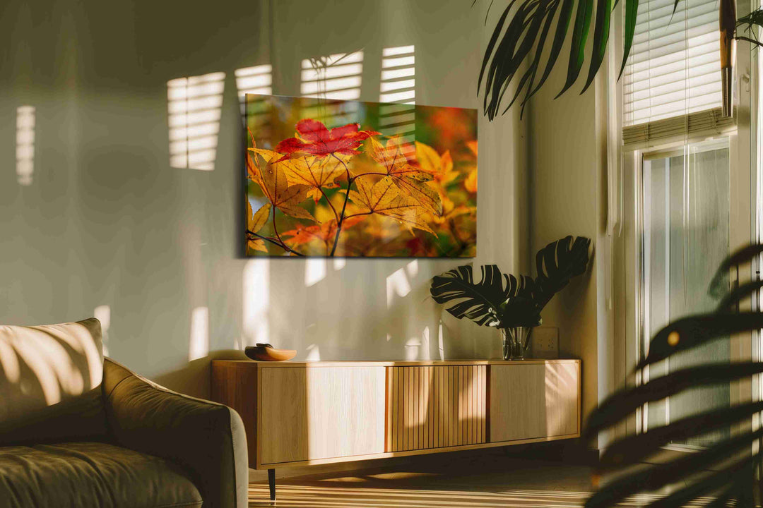 Autumn's Golden Symphony (Autumn) - Leaves, Leaf Wall Art, Botanical Canvas Print, Nature Decor
