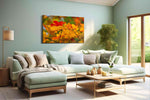 Autumn's Golden Symphony leaves canvas print, hanging on wall