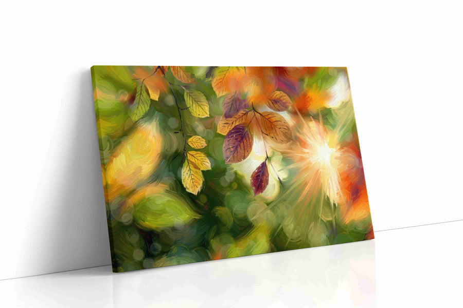 Eternal Autumn Radiance leaves canvas print gallery-wrapped landscape canvas studio shot