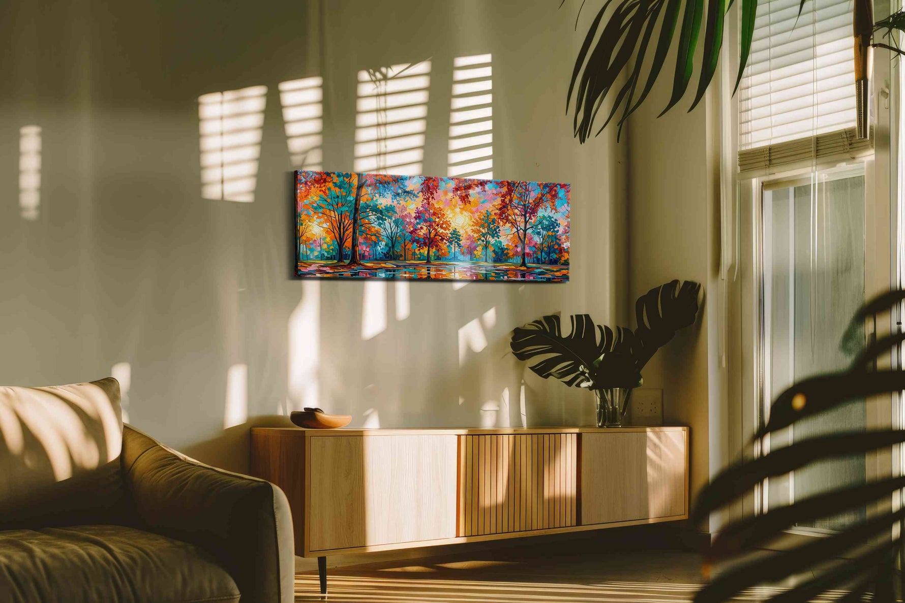 Ethereal Autumn Symphony nature canvas print, on wall, lifestyle preview