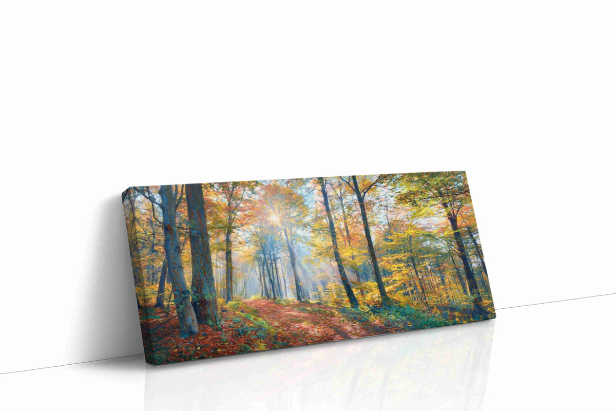 Luminous Autumn Pathway nature canvas print gallery-wrapped landscape canvas studio shot