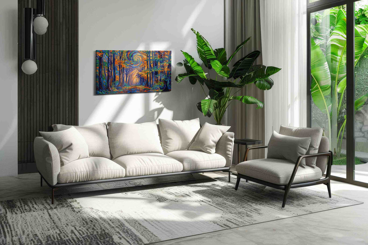Whirlwind of Autumn Symphony nature canvas print, hanging on wall