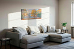 Whispers of Autumn Dawn nature canvas print in a living room scene