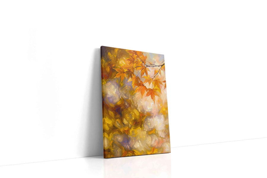 Whispers of Autumn Light leaves canvas print gallery-wrapped portrait canvas studio shot