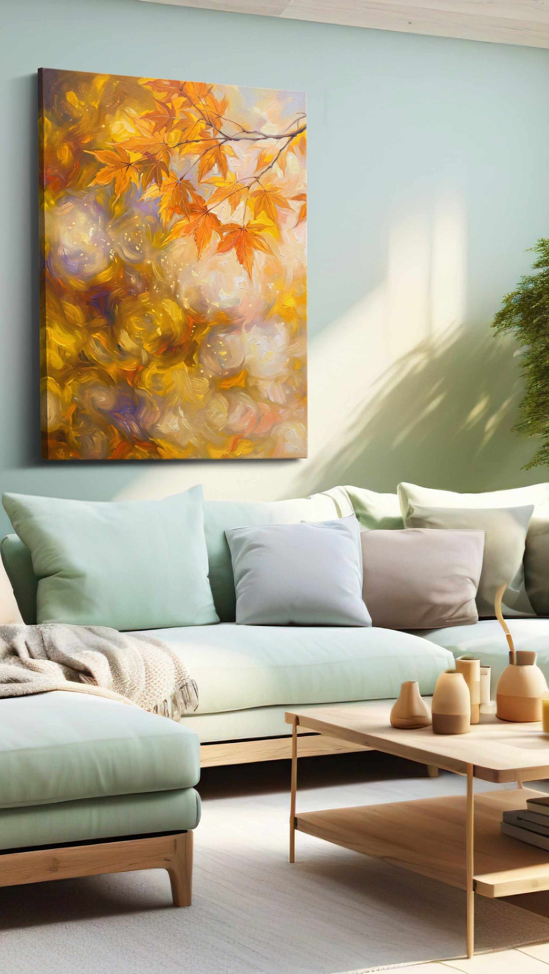 Whispers of Autumn Light (Autumn) - Leaves, Leaf Wall Art, Botanical Canvas Print, Nature Decor