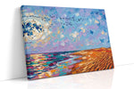 Lunar Shore Symphony (Beach) - Nature, Nature Wall Art, Scenic Canvas Print, Natural Landscape Art