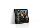 Gaze of the Wild Guardian bears canvas print gallery-wrapped square canvas studio shot