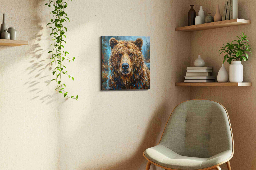 Gaze of the Wild Guardian (Bears) - Bear Wall Art, Wildlife Canvas Print, Nature Animal Art