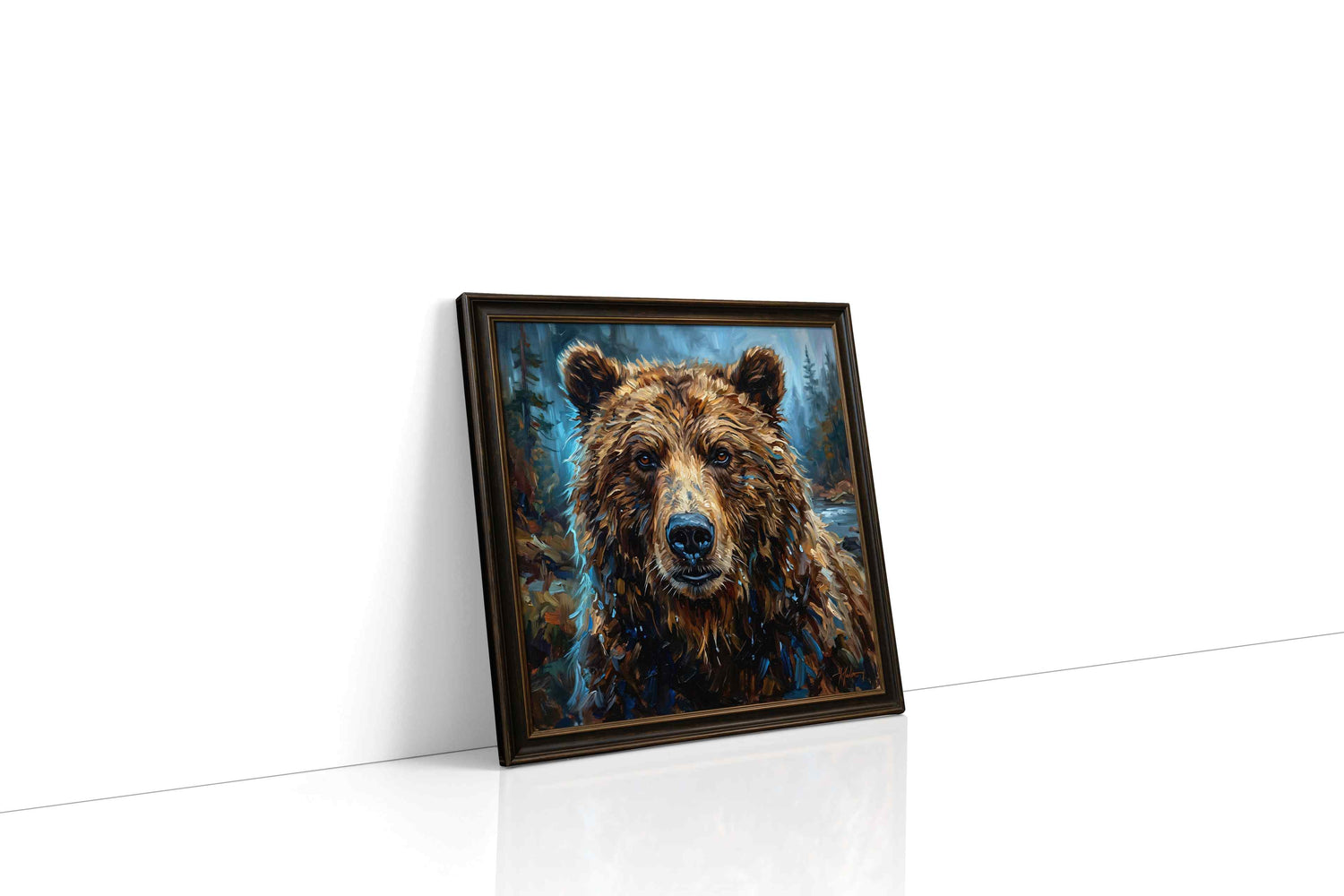 Gaze of the Wild Guardian bears canvas print, gallery-wrapped, ready to hang