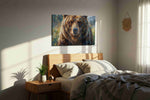 Guardian of the Wild bears canvas print, displayed in a bedroom